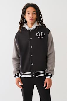 FLEECE HOODED VARSITY JACKET, image 3