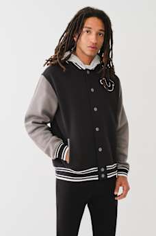 FLEECE HOODED VARSITY JACKET, image 5