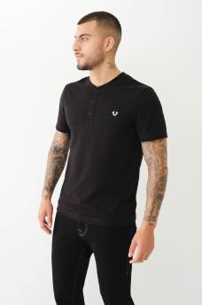 LOGO PLACKET SHORT SLEEVE HENLEY TEE, image 3