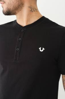 LOGO PLACKET SHORT SLEEVE HENLEY TEE, image 5