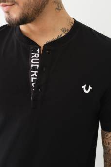 LOGO PLACKET SHORT SLEEVE HENLEY TEE, image 1