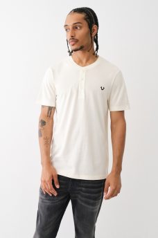 LOGO PLACKET SHORT SLEEVE HENLEY TEE, image 2