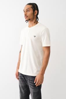 LOGO PLACKET SHORT SLEEVE HENLEY TEE, image 4