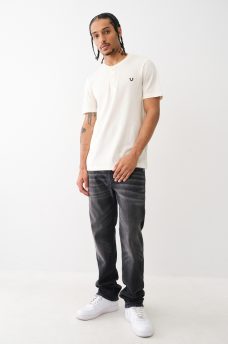 LOGO PLACKET SHORT SLEEVE HENLEY TEE, image 5