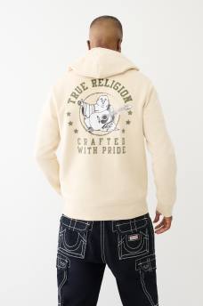 FLOCKED ARCH TR STAR ZIP HOODIE