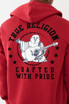 FLOCKED ARCH TR STAR ZIP HOODIE