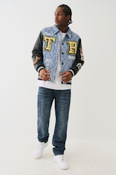 QUILTED DENIM VARSITY JACKET, image 7