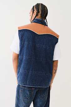 WESTERN DENIM PUFFER VEST, image 4