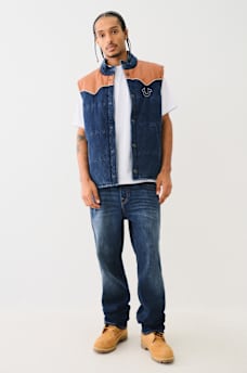 WESTERN DENIM PUFFER VEST, image 6