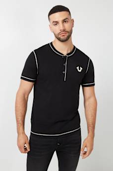 CONTRAST STITCH SLUB HENLEY TEE, image 5