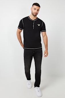 CONTRAST STITCH SLUB HENLEY TEE, image 6