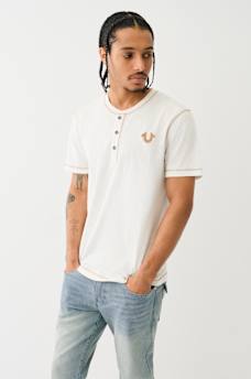 CONTRAST STITCH SLUB HENLEY TEE, image 4