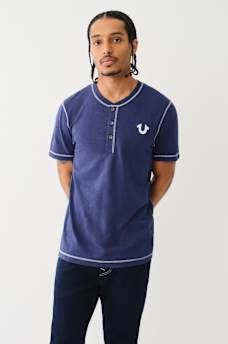 CONTRAST STITCH SLUB HENLEY TEE, image 4
