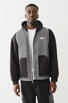 HEAVY WEIGHT FLEECE LINED BIG T DENIM JACKET, image 3