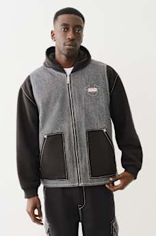 HEAVY WEIGHT FLEECE LINED BIG T DENIM JACKET, image 1