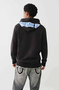EXAGGERATED ICON RAW TRIM ZIP HOODIE, image 4