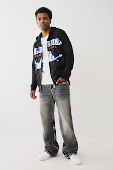 EXAGGERATED ICON RAW TRIM ZIP HOODIE, image 6