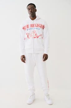 EXAGGERATED ICON RAW TRIM ZIP HOODIE, image 6
