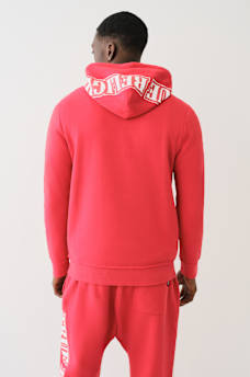 EXAGGERATED ICON RAW TRIM ZIP HOODIE, image 4