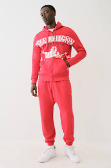 EXAGGERATED ICON RAW TRIM ZIP HOODIE, image 6