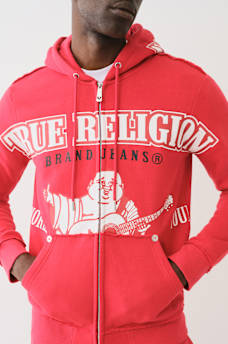 EXAGGERATED ICON RAW TRIM ZIP HOODIE, image 1