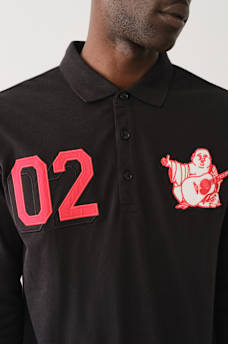 BUDDHA APPLIQUE RUGBY POLO SHIRT, image 2