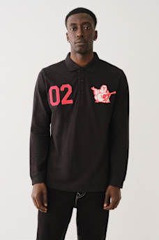 BUDDHA APPLIQUE RUGBY POLO SHIRT, image 3
