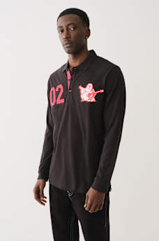 BUDDHA APPLIQUE RUGBY POLO SHIRT, image 5