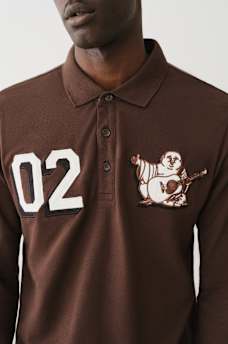 BUDDHA APPLIQUE RUGBY POLO SHIRT, image 2