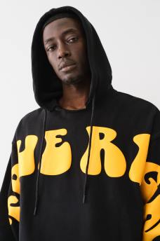 PUFF PRINT RAW HEM HOODIE, image 3