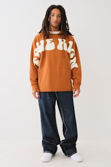 PUFF PRINT RAW HEM HOODIE, image 5