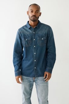 SINGLE NEEDLE WESTERN DENIM SHIRT , image 2