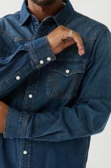 SINGLE NEEDLE WESTERN DENIM SHIRT , image 1