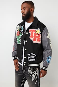 BW x TR PATCH VARSITY JACKET
