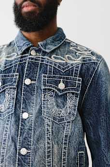 BW x TR BIG T FLAME TRUCKER JACKET, image 4