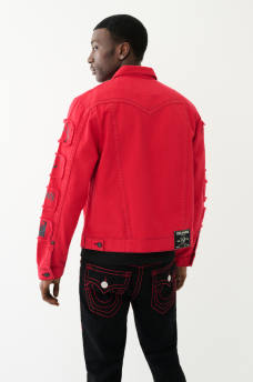JIMMY FRAYED PATCH DENIM JACKET, image 8