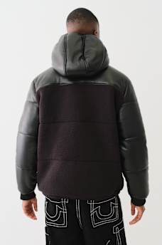 SHERPA FAUX LEATHER PUFFER JACKET, image 5