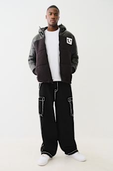 SHERPA FAUX LEATHER PUFFER JACKET, image 7