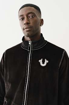 VELOUR BIG T ZIP JACKET, image 1