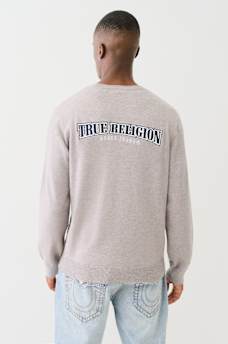 EMBROIDERED LOGO CREW SWEATER, image 1