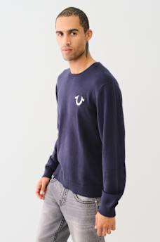 EMBROIDERED LOGO CREW SWEATER, image 3