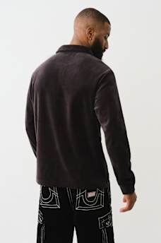 VELVET LONG SLEEVE POLO SHIRT, image 3