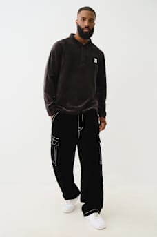 VELVET LONG SLEEVE POLO SHIRT, image 5