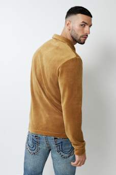 VELVET LONG SLEEVE POLO SHIRT, image 4