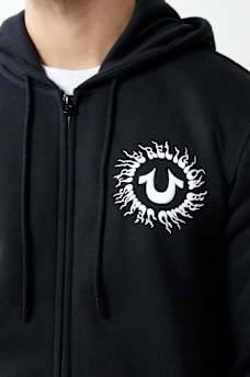 BLAZING LOGO APPLIQUE ZIP HOODIE, image 4