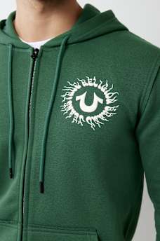 BLAZING LOGO APPLIQUE ZIP HOODIE, image 5