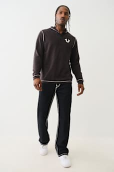 HOODED FLATLOCK HENLEY TEE, image 6