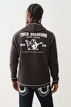 HOODED FLATLOCK HENLEY TEE, image 1