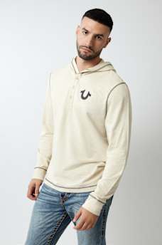 HOODED FLATLOCK HENLEY TEE, image 5