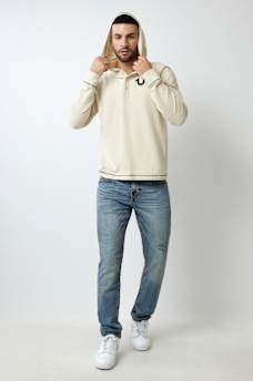 HOODED FLATLOCK HENLEY TEE, image 6